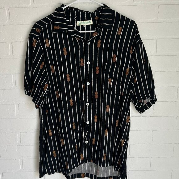 Angels By The Sea Hawaiian Pineapple Short Sleeve Button Up - Mens XL - Picture 7 of 10